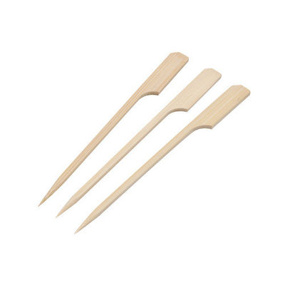 Food Grade Natural Wooden Bamboo Paddle Picks Skewers For Fruit 18cm