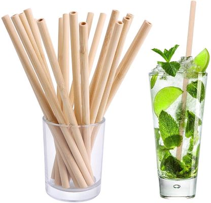 Reusable Smoothie Straws Individually Wrapped Organic Bamboo Straws 20CM