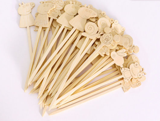 12cm Cocktail Bamboo Food Picks Bulk Wooden Cutlery Reusable