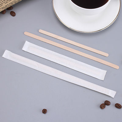 Disposable Degradable Wooden Coffee Stick 17.8cm Primary Color Coffee Stirrer Use Restaurant