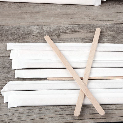 Disposable Degradable Wooden Coffee Stick 17.8cm Primary Color Coffee Stirrer Use Restaurant