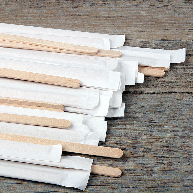 Disposable Degradable Wooden Coffee Stick 17.8cm Primary Color Coffee Stirrer Use Restaurant